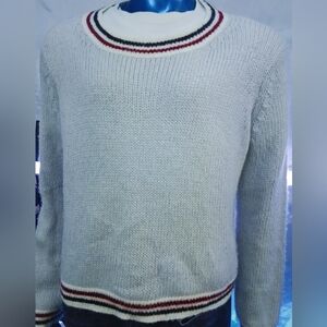 Women's Wooden Ships Wool Sweater Paola Buendia Pale Gray Acrylic Mohair M/L